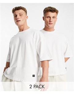Набор из 2 белых oversized футболок Bershka