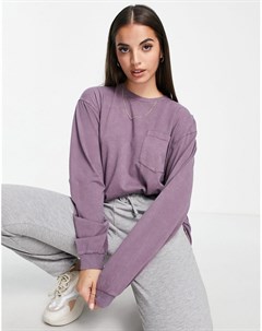 Oversized топ выбеленного фиолетового цвета с карманом Asos design