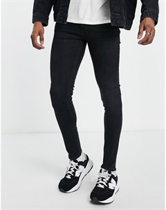 Супероблегающие джинсы черного выбеленного цвета Intelligence Tom Jack & jones