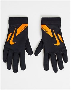 Черно оранжевые перчатки HyperWarm Academy Nike football