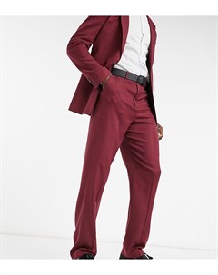 Бордовые широкие брюки из саржи Tall Asos design