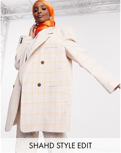 Оранжевый пиджак в клетку Asos design