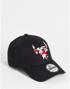Черная кепка с камуфляжным логотипом команды Chicago Bulls 9FORTY New era
