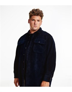 Плотная вельветовая рубашка навыпуск темно синего цвета Big Tall Tommy hilfiger