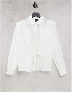 Белая рубашка с оборками Vero moda