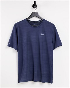 Темно синяя футболка Miler Nike running