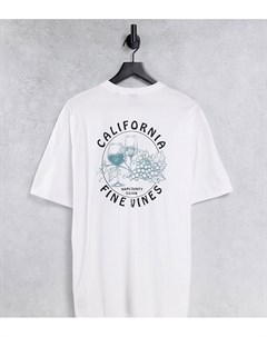 Белая oversized футболка с принтом California wine на спине эксклюзивно для ASOS Only & sons