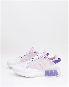 Белые кроссовки с фиолетовой отделкой ZX 2K Boost Pure Adidas originals