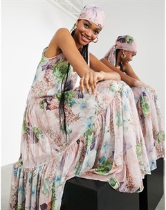 Ярусное платье на бретельках с цветочным принтом Asos edition