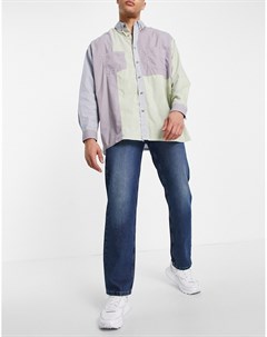 Темные выбеленные джинсы в винтажном стиле прямого кроя из смесового органического хлопка Asos design