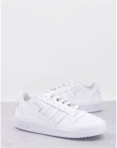 Полностью белые низкие кроссовки Forum Adidas originals