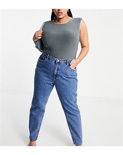 Синие джинсы в винтажном стиле с завышенной талией Missguided plus