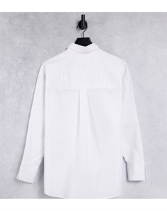 Белая oversized рубашка с логотипом Asyou