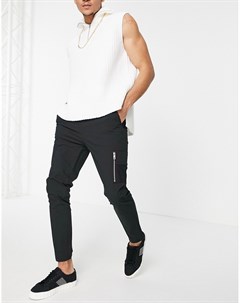 Черные нейлоновые брюки скинни с эластичным поясом и карманом MA1 от Asos design