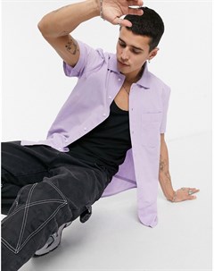 Фиолетовая рубашка с короткими рукавами в стиле унисекс CIRCULAR Asos design