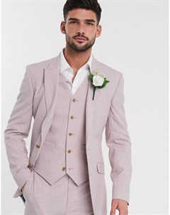 Розовый приталенный пиджак wedding Asos design