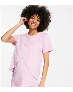 Розовая пижамная футболка для кормящих матерей из органического хлопка от комбинируемого комплекта A Asos maternity - nursing
