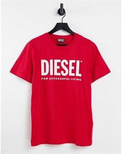 Красная футболка с большим логотипом T Diego Diesel
