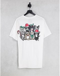 Новогодняя футболка с принтом котов New love club