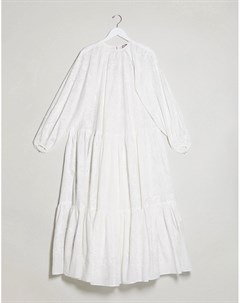 Ярусное платье макси с вышивкой ришелье Asos edition