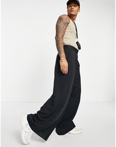 Черные брюки в строгом стиле с очень широкими штанинами Asos design