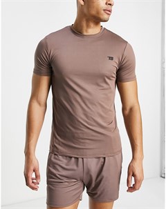 Спортивная футболка насыщенного серо коричневого цвета Threadbare Active Threadbare fitness