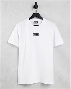 Белая футболка с маленьким логотипом T Diego Diesel