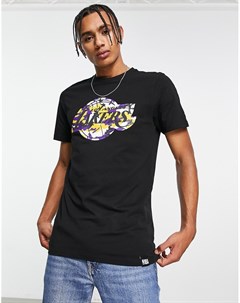Черная футболка с камуфляжным принтом LA Lakers New era