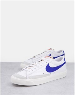 Бело синие низкие кроссовки Blazer 77 Nike