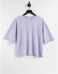 Фиолетовая oversized футболка с эффектом кислотной стирки Topshop