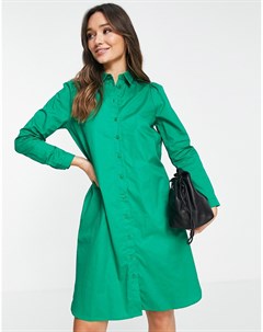 Зеленое платье рубашка мини Vero moda
