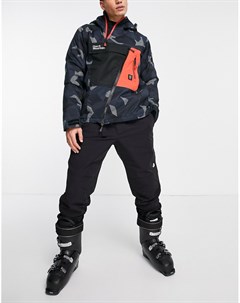 Черная лыжная куртка из технологичной ткани с камуфляжным принтом Project X Surfanic