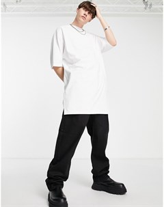 Белая oversized футболка суперудлиненного кроя Asos design