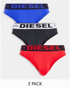 Набор из 3 трусов с поясом с логотипом черного красного и синего цветов Diesel