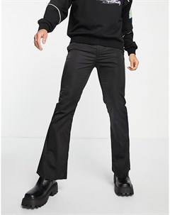 Черные расклешенные брюки из нейлона Asos design