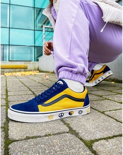 Синие с желтым кроссовки Old Skool Take a Stand Vans