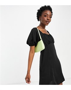Черное платье мини с присборенным лифом Vero moda tall