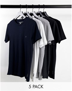 Набор из 5 черных футболок French connection
