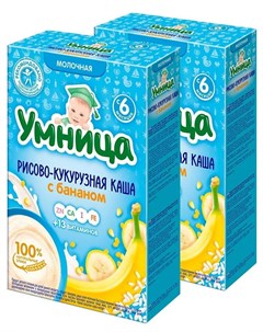 Каша молочная рисово кукурузная с бананом 200гр Умница