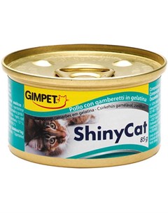 Влажный корм для кошек ShinyCat цыпленок креветки 0 085 кг Gimpet