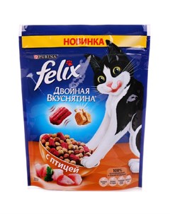 Сухой корм для кошек Двойная вкуснятина Птица 0 3 кг Felix