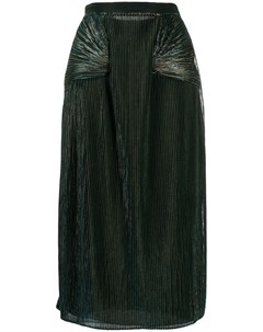 Плиссированная юбка миди с эффектом металлик Marco de vincenzo