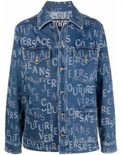 Джинсовая рубашка с вышитым логотипом Versace jeans couture