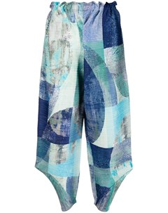 Плиссированные брюки с геометричным принтом Pleats please issey miyake