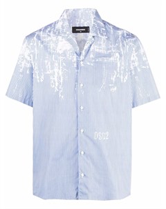 Полосатая рубашка с эффектом разбрызганной краски Dsquared2