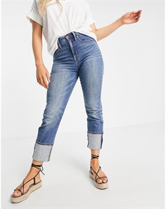 Прямые джинсы выбеленного оттенка индиго с отворотами Madewell