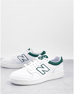 Белые с зеленым кроссовки 480 New balance