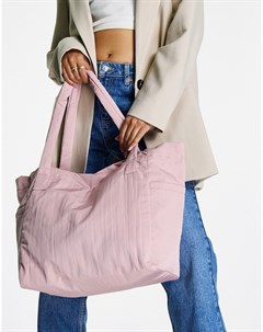 Большая сумка шоппер розовато лилового цвета на шнурке Asos design