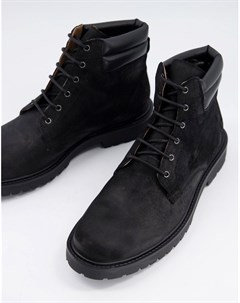 Походные ботинки черного воскового цвета H by hudson