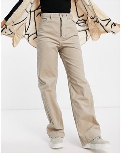 Бежевые вельветовые брюки с широкими штанинами Yoko Monki